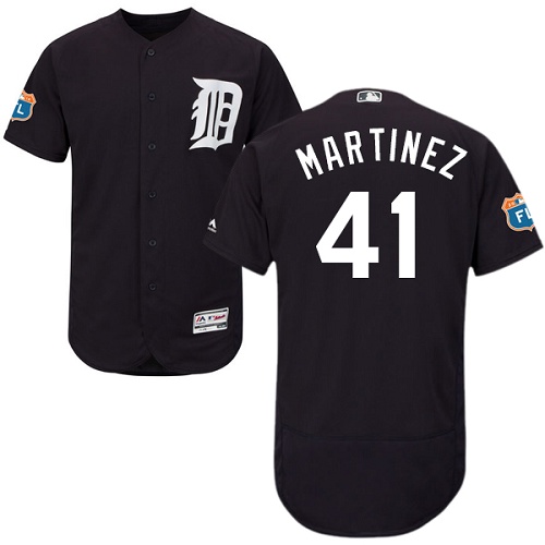 Tigers #41 Victor Martinez Navy Blue Flexbase Authentic Collection Stitched MLB Jersey - Click Image to Close